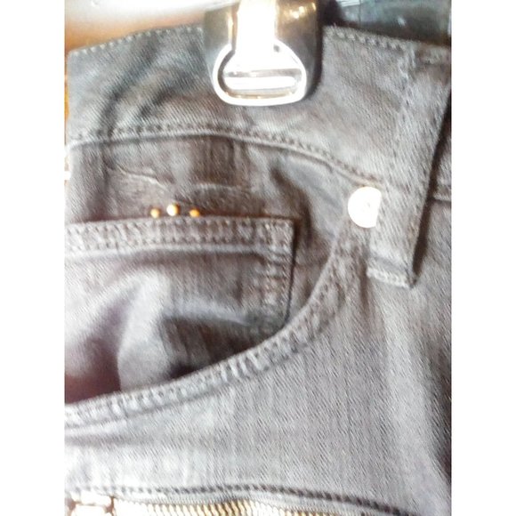 Robin's Jeans Rare loaded Mens Black/Gold Embellished Racer Jeans size 40 - Picture 5 of 10